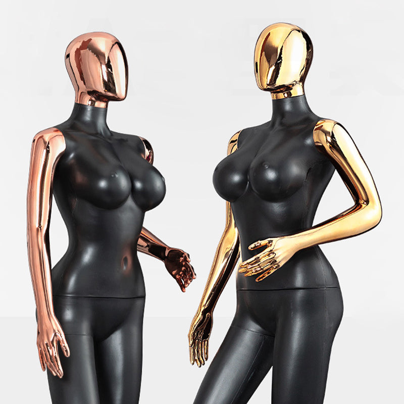 Electroplated Gold & Rose Gold Female Mannequin - Full Body Display Prop