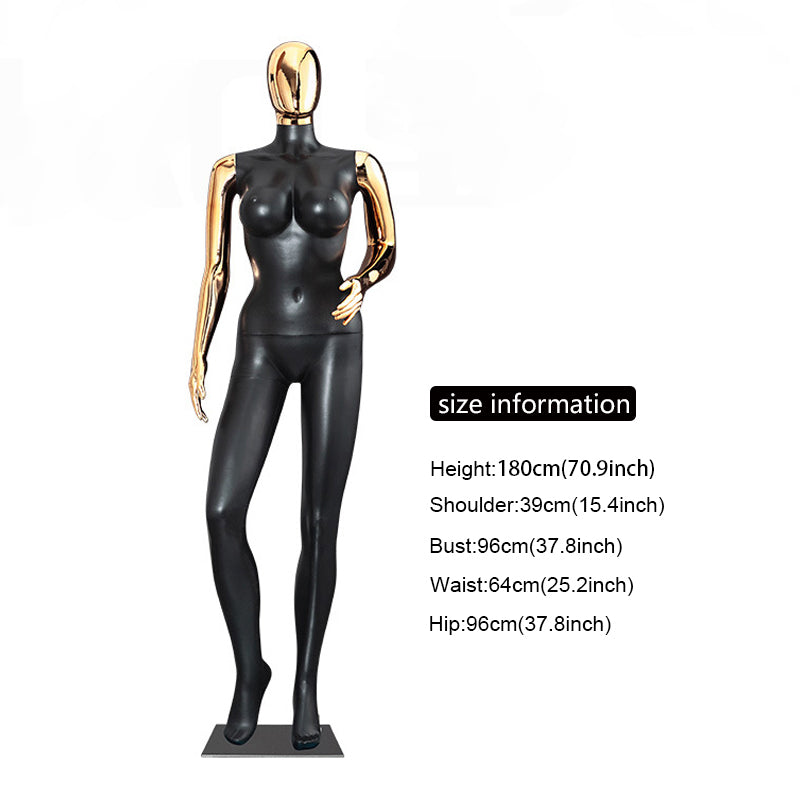 Electroplated Gold & Rose Gold Female Mannequin - Full Body Display Prop
