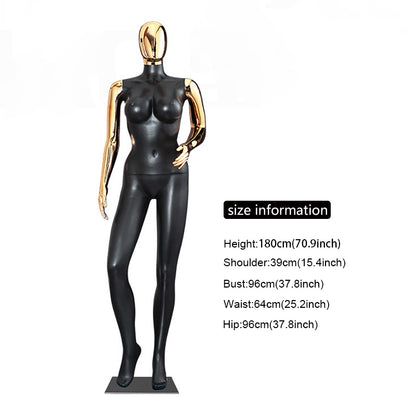 Electroplated Gold & Rose Gold Female Mannequin - Full Body Display Prop