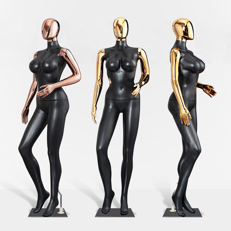 Electroplated Gold & Rose Gold Female Mannequin - Full Body Display Prop