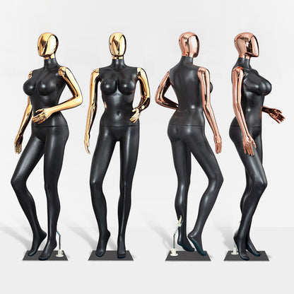 Electroplated Gold & Rose Gold Female Mannequin - Full Body Display Prop