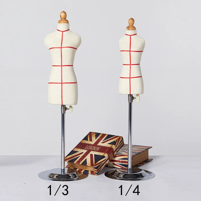 1/2 Scale Mini Female Dress Form for Draping, Fully Pinnable Small Tailor Dummy for Fashion Design & Teaching