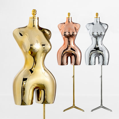 Maniquí de medio cuerpo de mujer de estilo europeo y americano | Expositor de ropa galvanizado para escaparates 