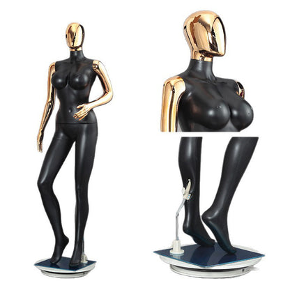 Electroplated Gold & Rose Gold Female Mannequin - Full Body Display Prop