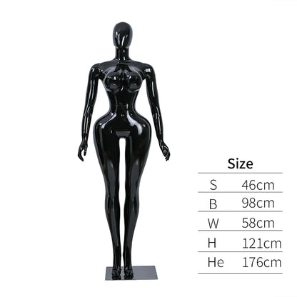 Premium Chrome Plated Female Mannequin - Full Body Display Stand for Boutique