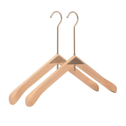JELIMATE Premium Beech Wood Clothes Hangers – Heavy Duty Triangular Coat Hanger with Long Hook for Men & Women, Natural Wood Color, Pants & Suit Rack