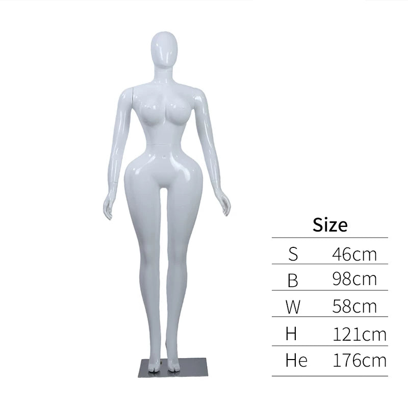 Premium Chrome Plated Female Mannequin - Full Body Display Stand for Boutique