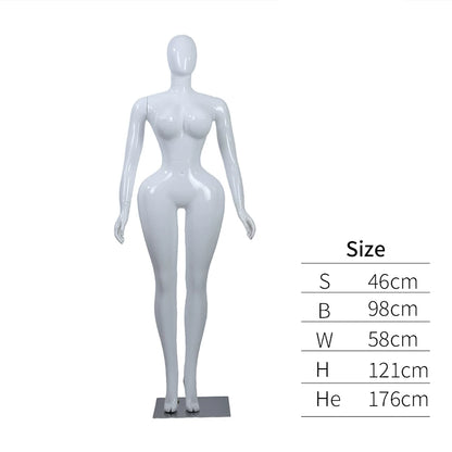 Premium Chrome Plated Female Mannequin - Full Body Display Stand for Boutique