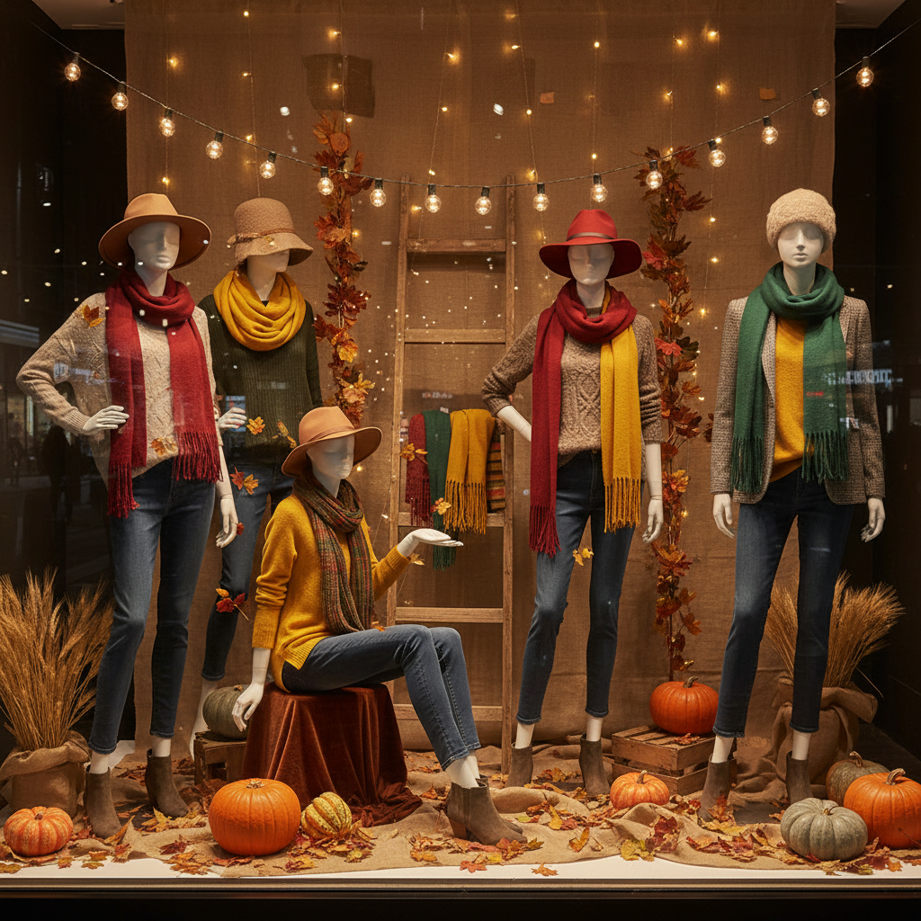 Autumn Seasonal Window Display
