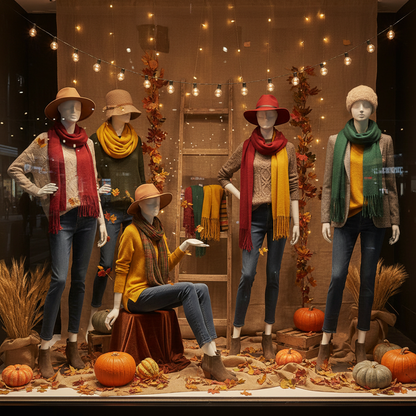 Autumn Seasonal Window Display