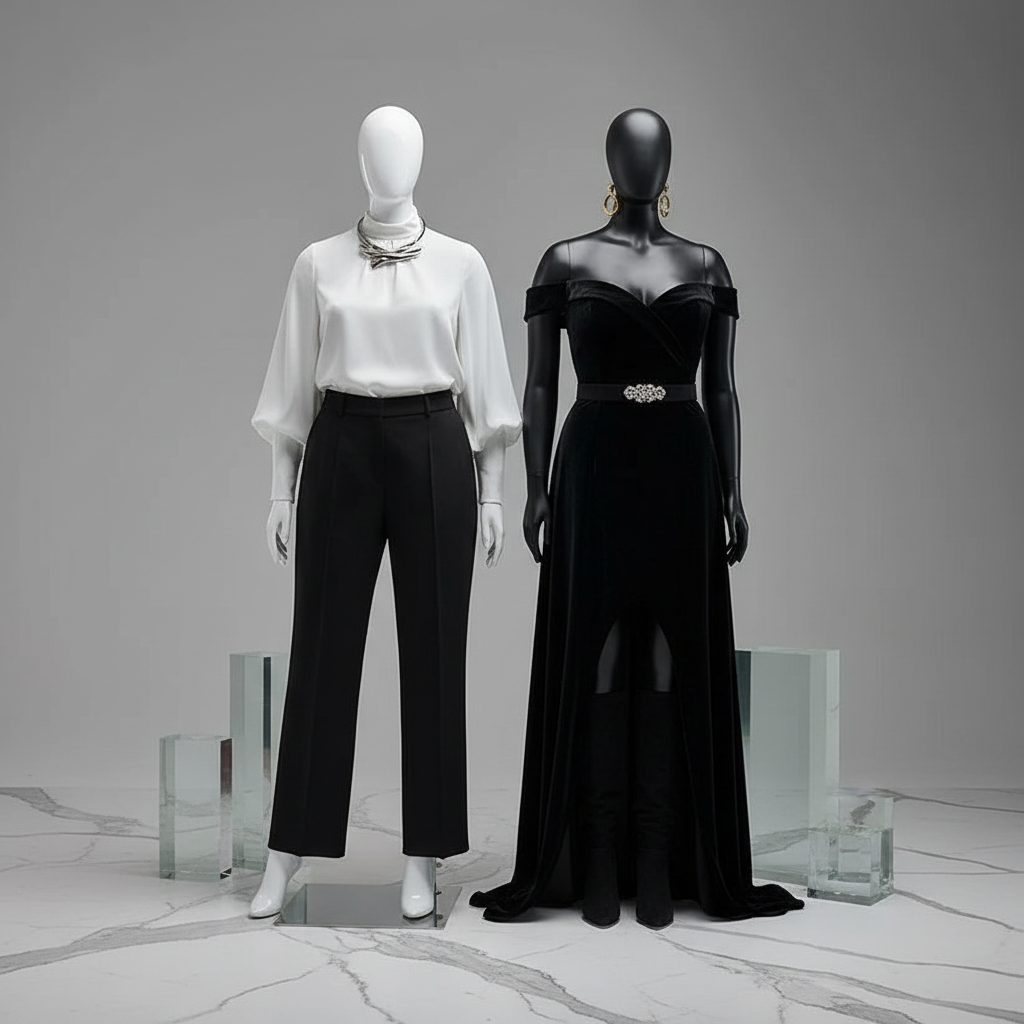Black and White Mannequins - Minimalist Display
