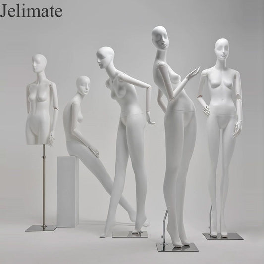 Luxury White Female Full Body abstract mannequins - Premium Fiberglass Display Model