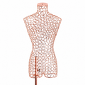 Rose Gold Wire Female Mannequin with Base | Full Body Wire Dress Form for Clothing Store Display