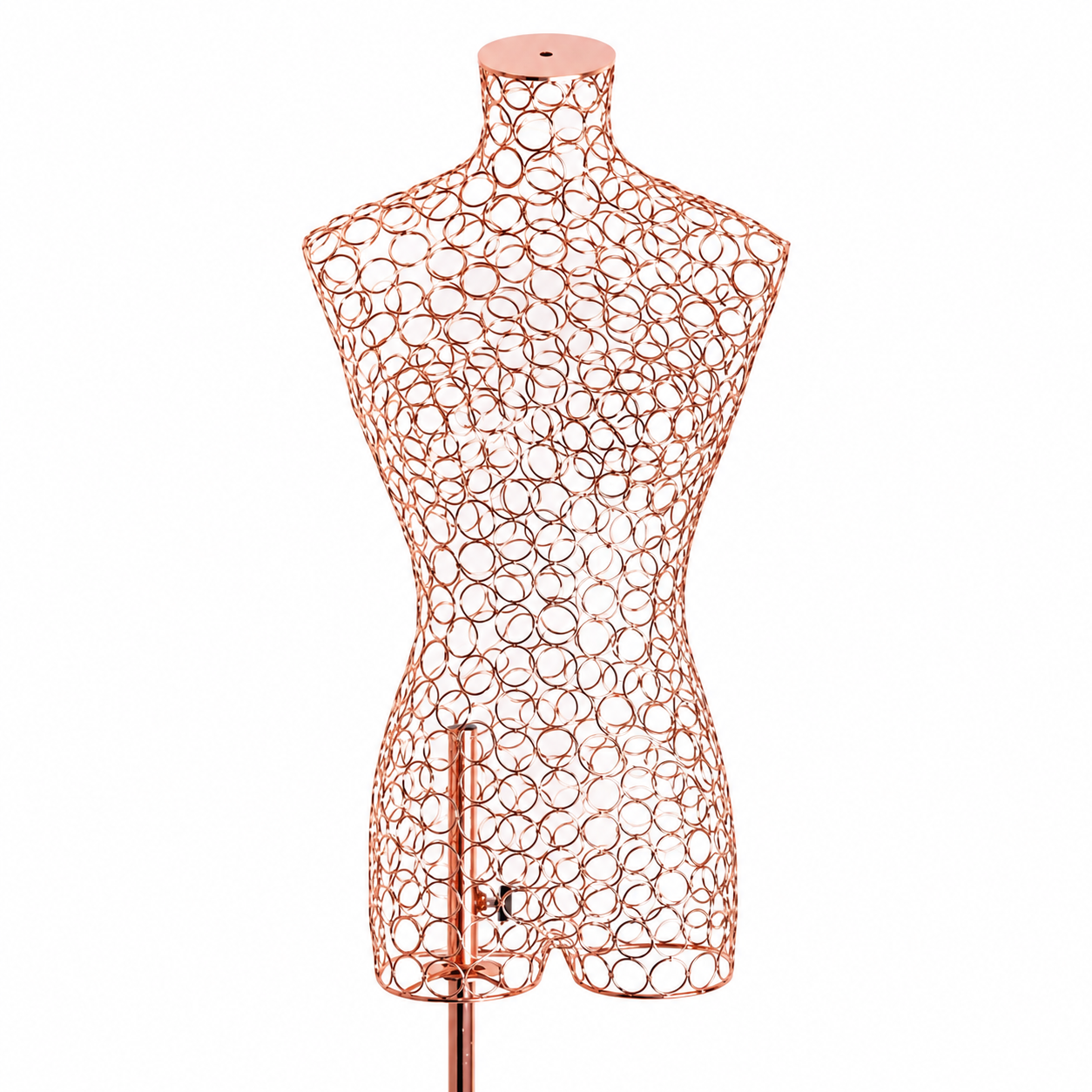 Rose Gold Wire Female Mannequin with Base | Full Body Wire Dress Form for Clothing Store Display