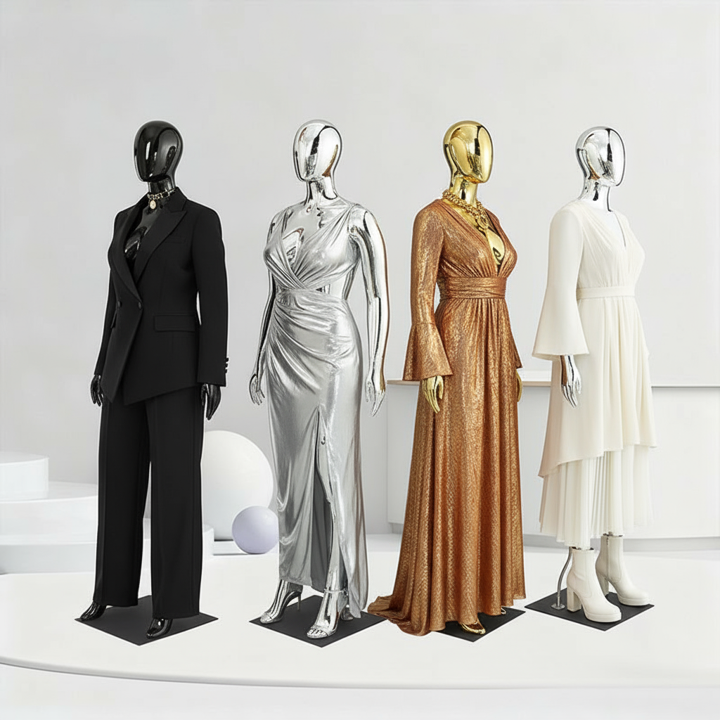 Dressed Mannequins - Side View Four Colors