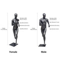 Running Mannequin Full Body Black Fiberglass Athletic Display Stand Male Female Gym Store