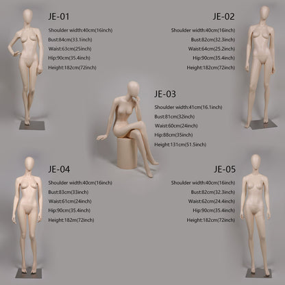 Jelimate Luxury Female Full Body Mannequin,Women Full Body Dress Form Mannequin,Female Full Body Display Mannequin,Bridal Store Wedding Dress Mannequin,Clothing Store Clothing Display Model JMFF07