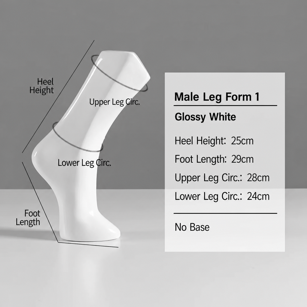 JELIMATE Fiberglass Foot Mannequin Display | Male Female Kids Leg Form for Sock & Shoe Store