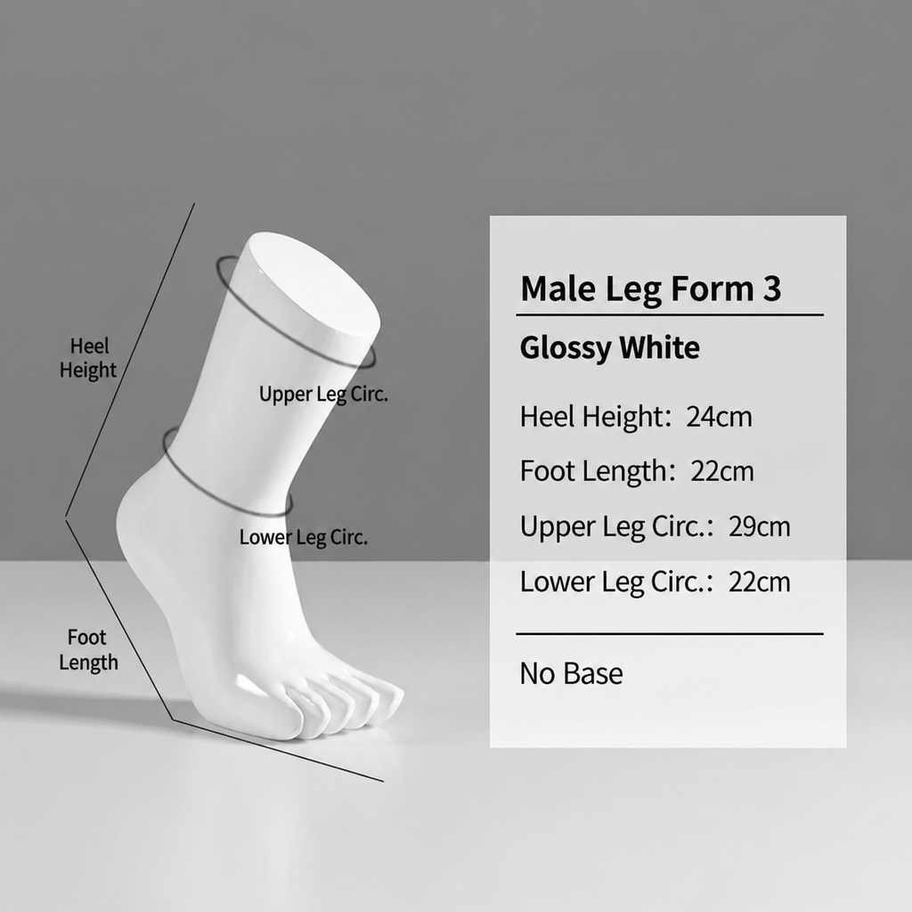 JELIMATE Fiberglass Foot Mannequin Display | Male Female Kids Leg Form for Sock & Shoe Store