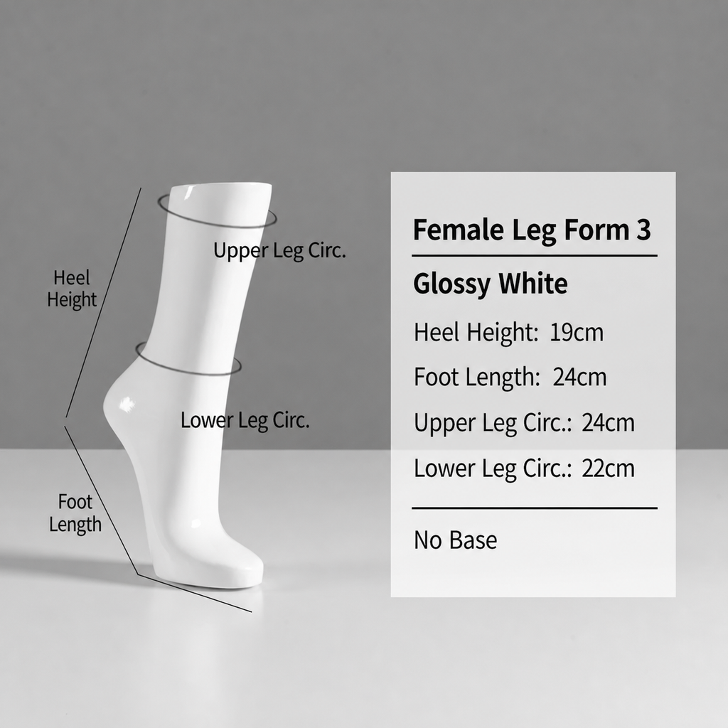 JELIMATE Fiberglass Foot Mannequin Display | Male Female Kids Leg Form for Sock & Shoe Store