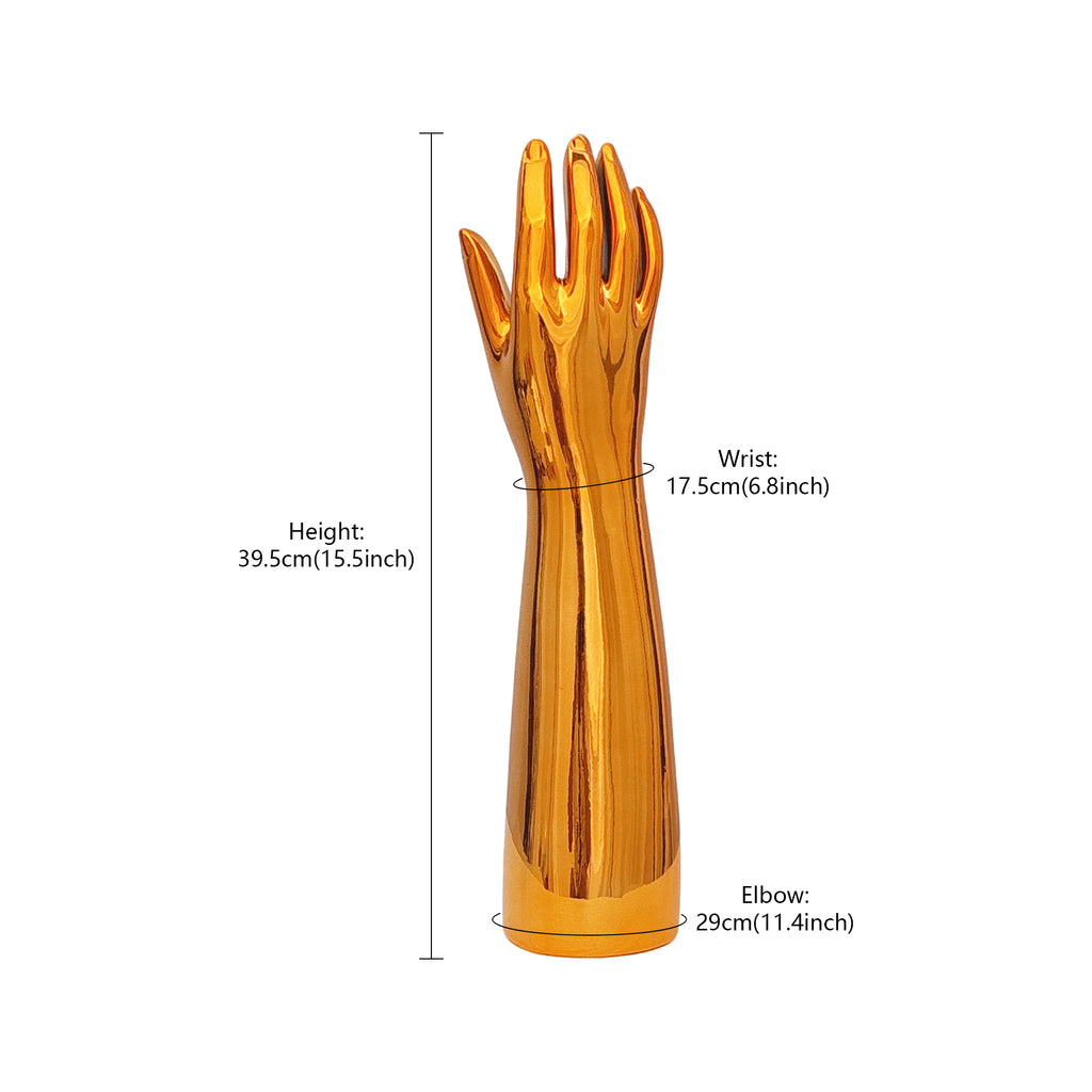 Jelimate Plated Right Hand Full Arm Mannequin – Rose Gold & Silver Jewelry, Watches, Gloves & Wristbands Display