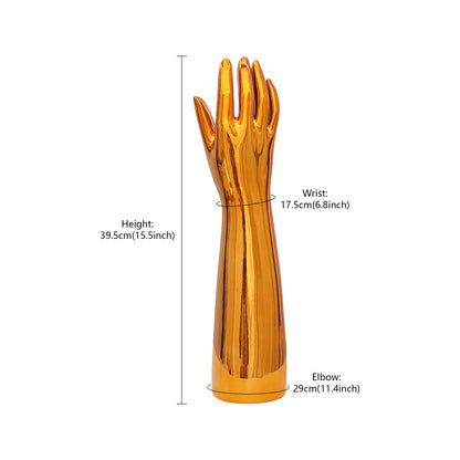 Jelimate Plated Right Hand Full Arm Mannequin – Rose Gold & Silver Jewelry, Watches, Gloves & Wristbands Display