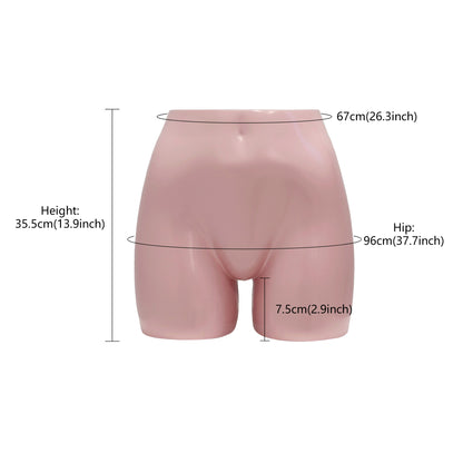 JELIMATE Female Mannequin Butt Form, Women's Half Body Shorts Display