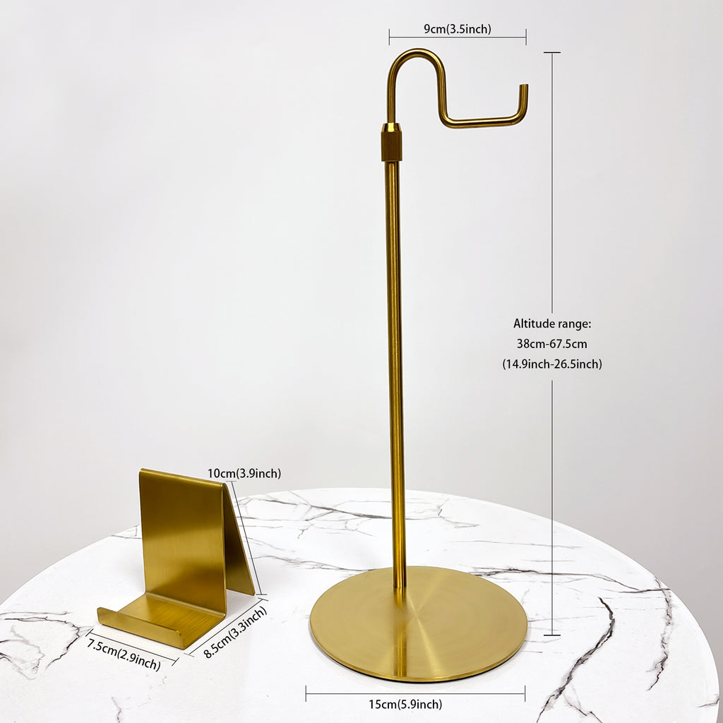 Jelimate Gold Stainless Steel Purse Stand – Adjustable Handbag & Wallet Display for Home & Boutique