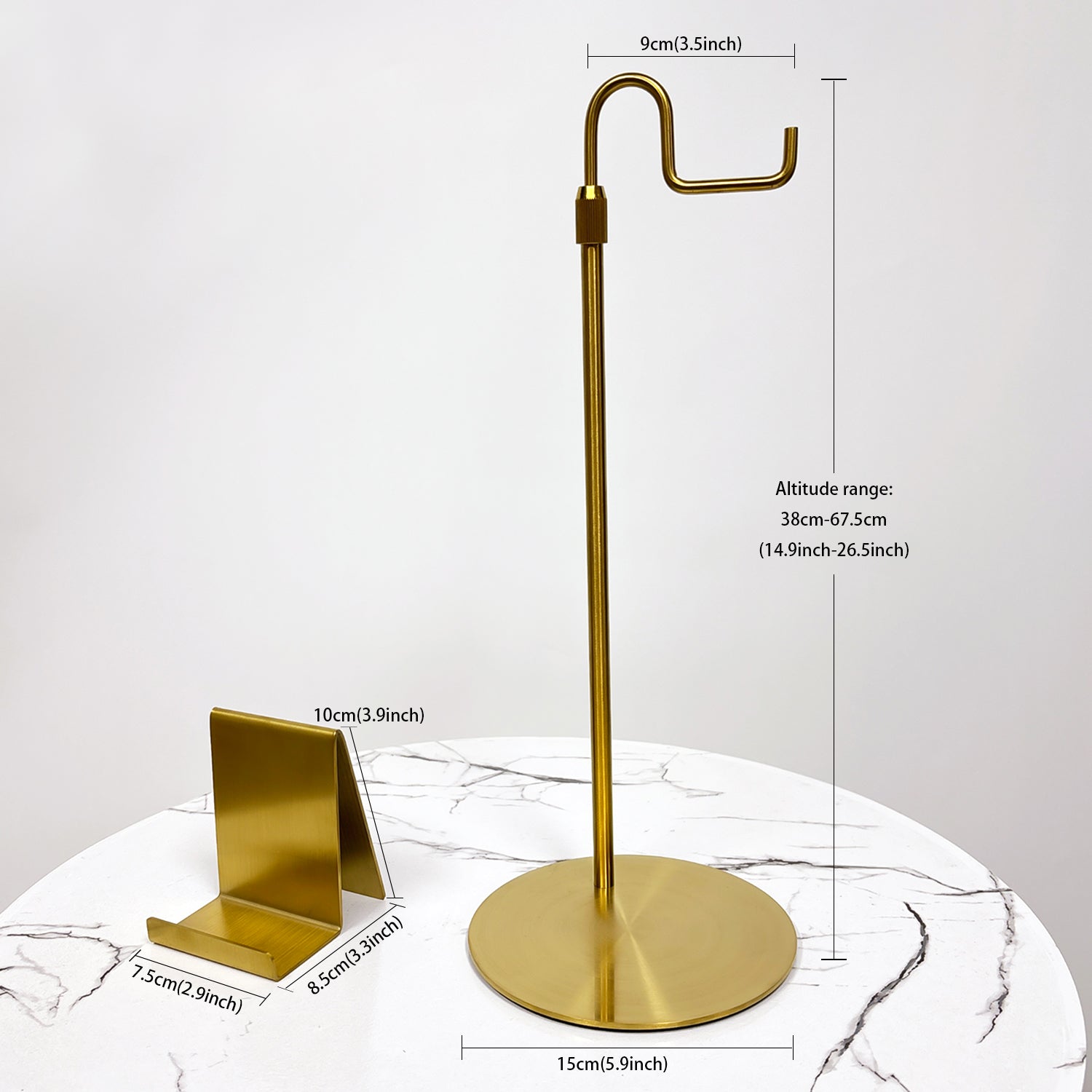 Jelimate Gold Stainless Steel Purse Stand – Adjustable Handbag & Wallet Display for Home & Boutique