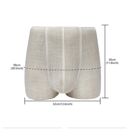 JELIMATE Male Underwear Display Mannequin Bottom – Fiberglass Butt Form with Linen Cover
