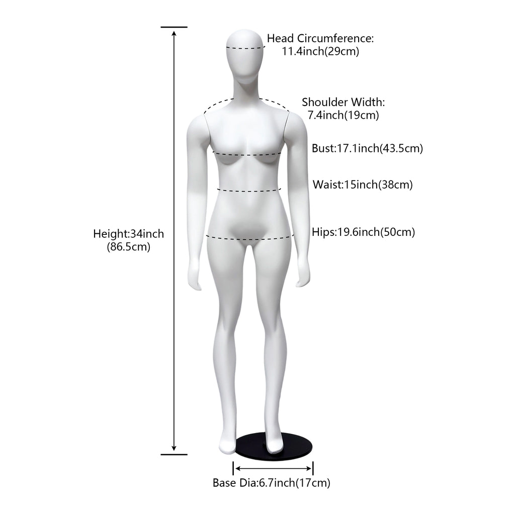 JELIMATE Half Scale Female Full Body Dress Form For Pattern  | 1/2