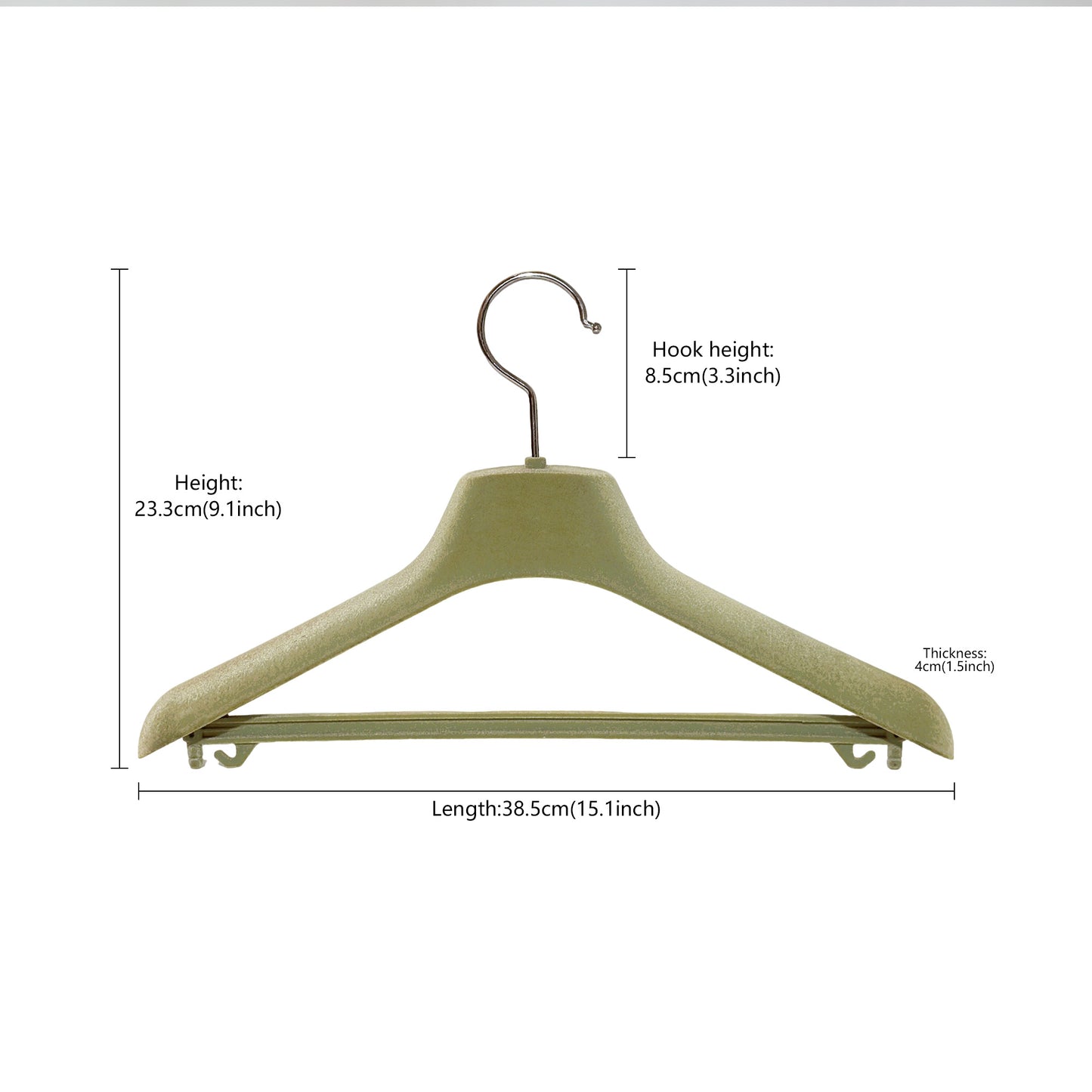 JELIMATE Olive Green Velvet Flocked Plastic hangers bulk 100 pack - Non-Slip Premium Closet Organizer