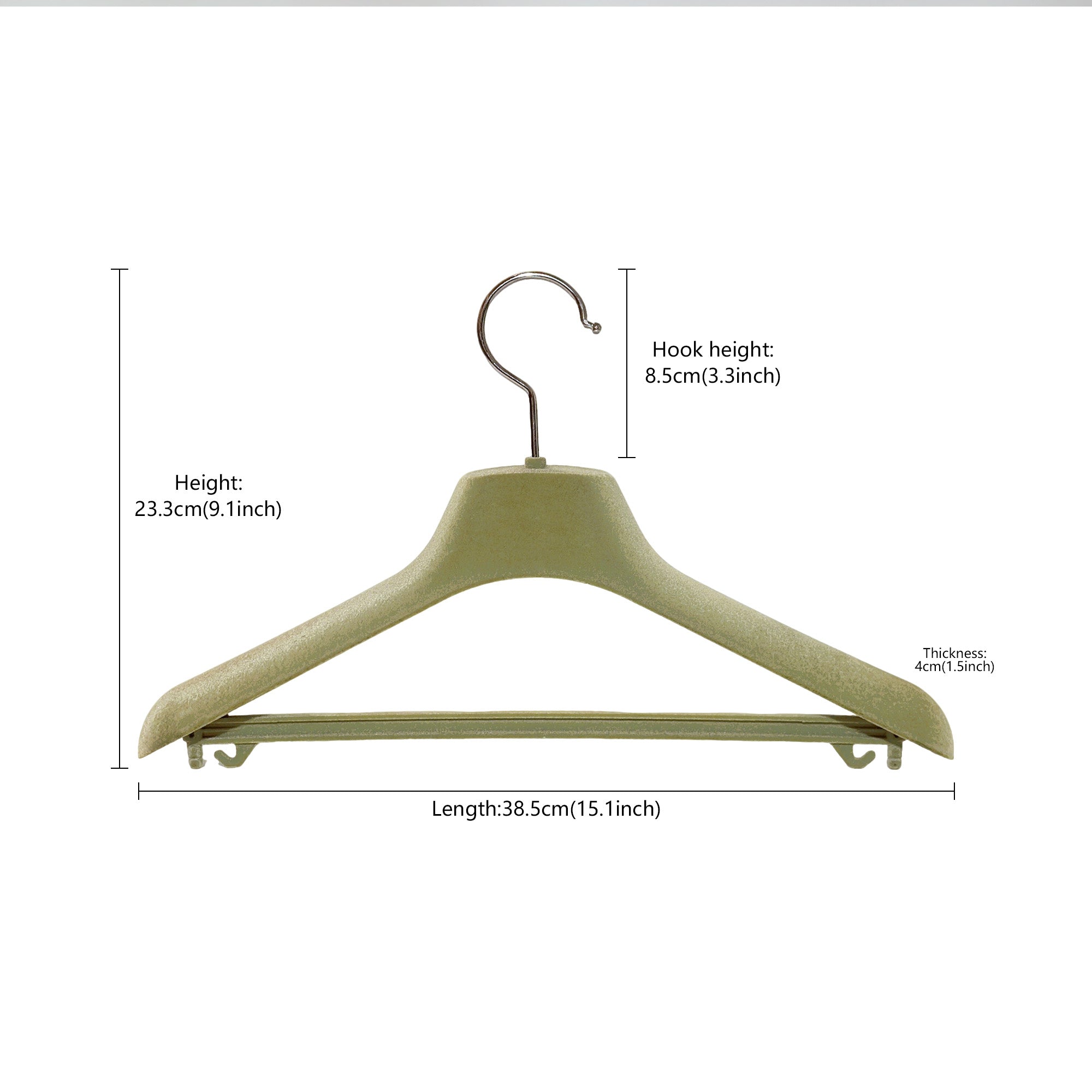 JELIMATE Olive Green Velvet Flocked Plastic hangers bulk 100 pack - Non-Slip Premium Closet Organizer