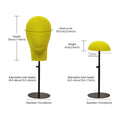 JELIMATE Pinnable Velvet Mannequin Head,Wig Hat Jewelry Sunglasses Display Stand