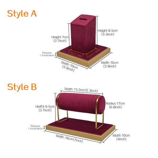 Jelimate Red Velvet Jewelry Display Stand – Watch, Bracelet & Ring Organizer for Home or Store Use
