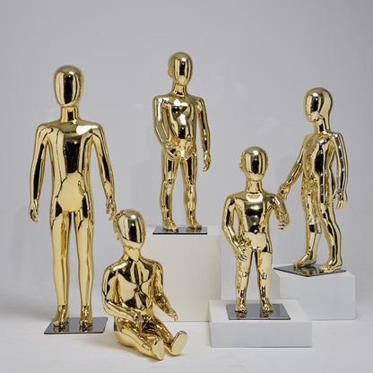 Gold full-body child mannequin for kids clothing display
