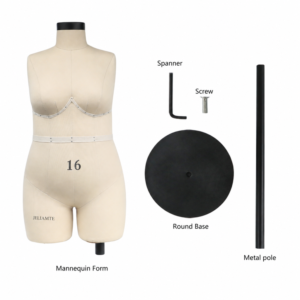 DE-LIANG Plus Size 16 Half Scale Female Dress Form for Draping & Pattern Making
