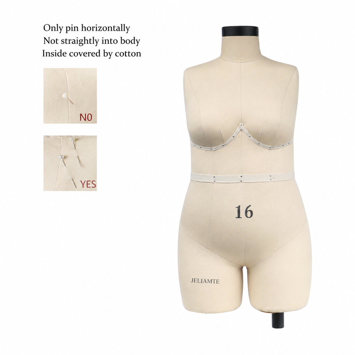 DE-LIANG Plus Size 16 Half Scale Female Dress Form for Draping & Pattern Making