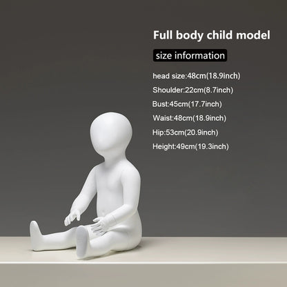 Sitting Infant & Child Mannequin - Full Body Kids Clothing Display Prop