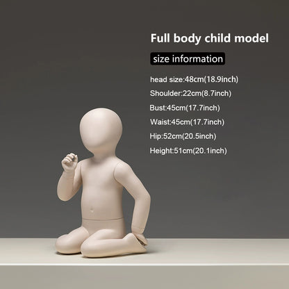 Sitting Infant & Child Mannequin - Full Body Kids Clothing Display Prop