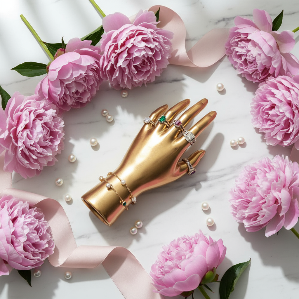 Luxury Gold Mannequin Hand Jewelry Display