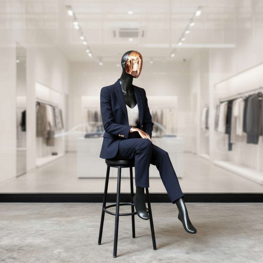 Mannequin in boutique - seated pose
