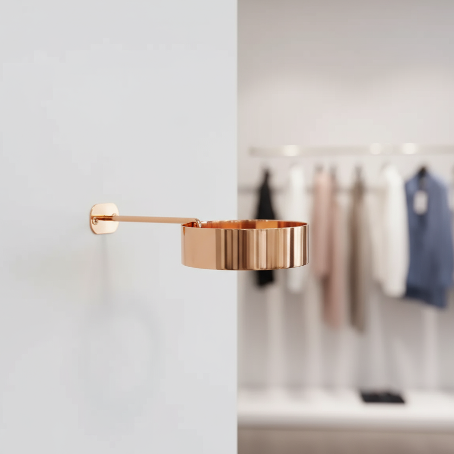 Stainless Steel Wall-Mounted Fashion Shirt Collar Display Stand - Gold/Silver/Rose Gold for Boutique Apparel & Shoes