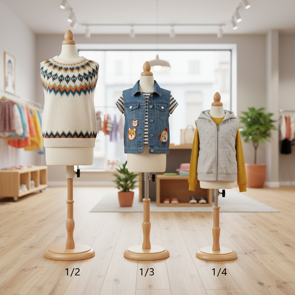 Modern Kids Store Display with Torso Mannequins - Contemporary Retail Fixtures