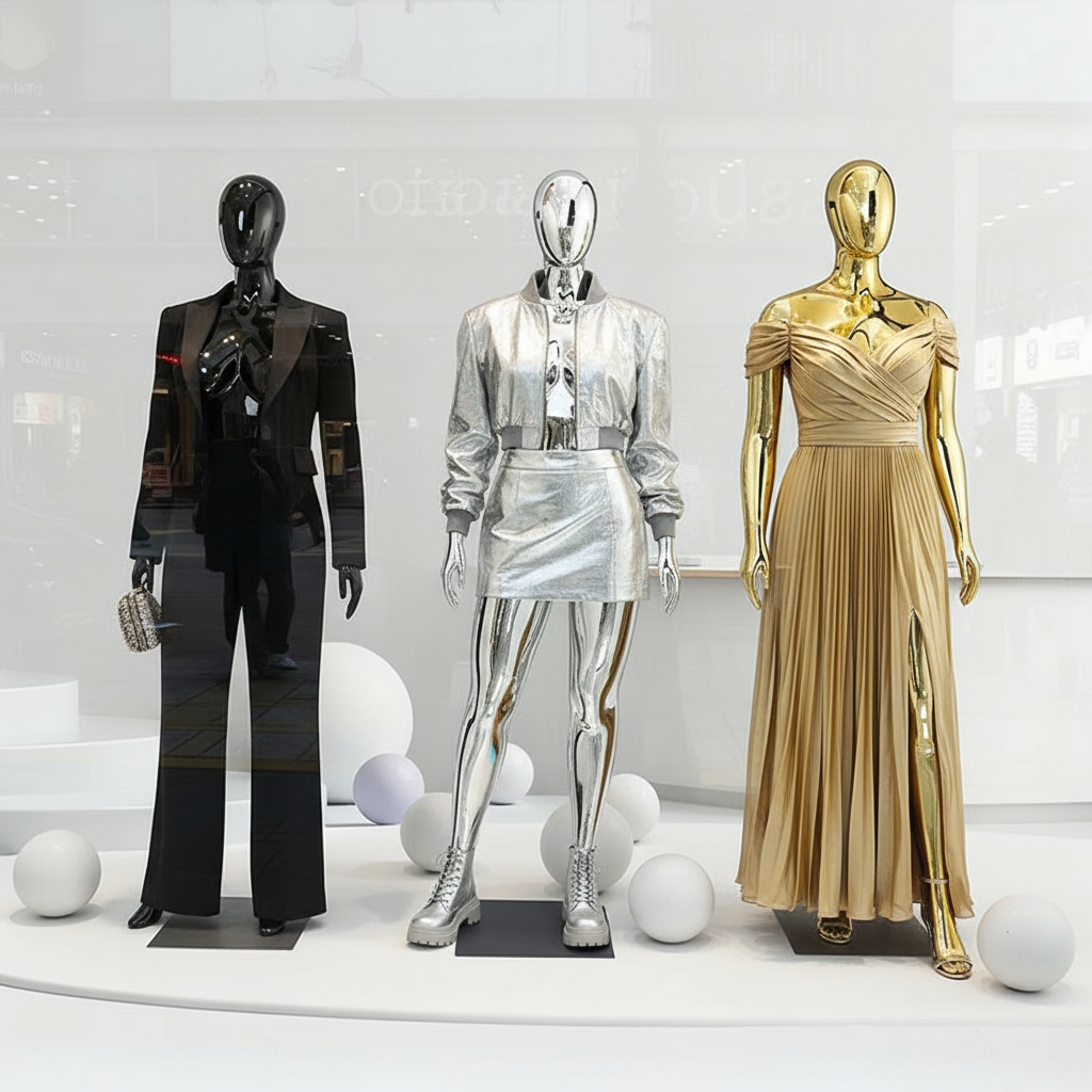 Multi-Color Metallic Mannequins Display