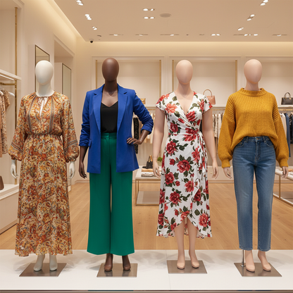 Plus Size Mannequin Window Display - Boho & Business Casual