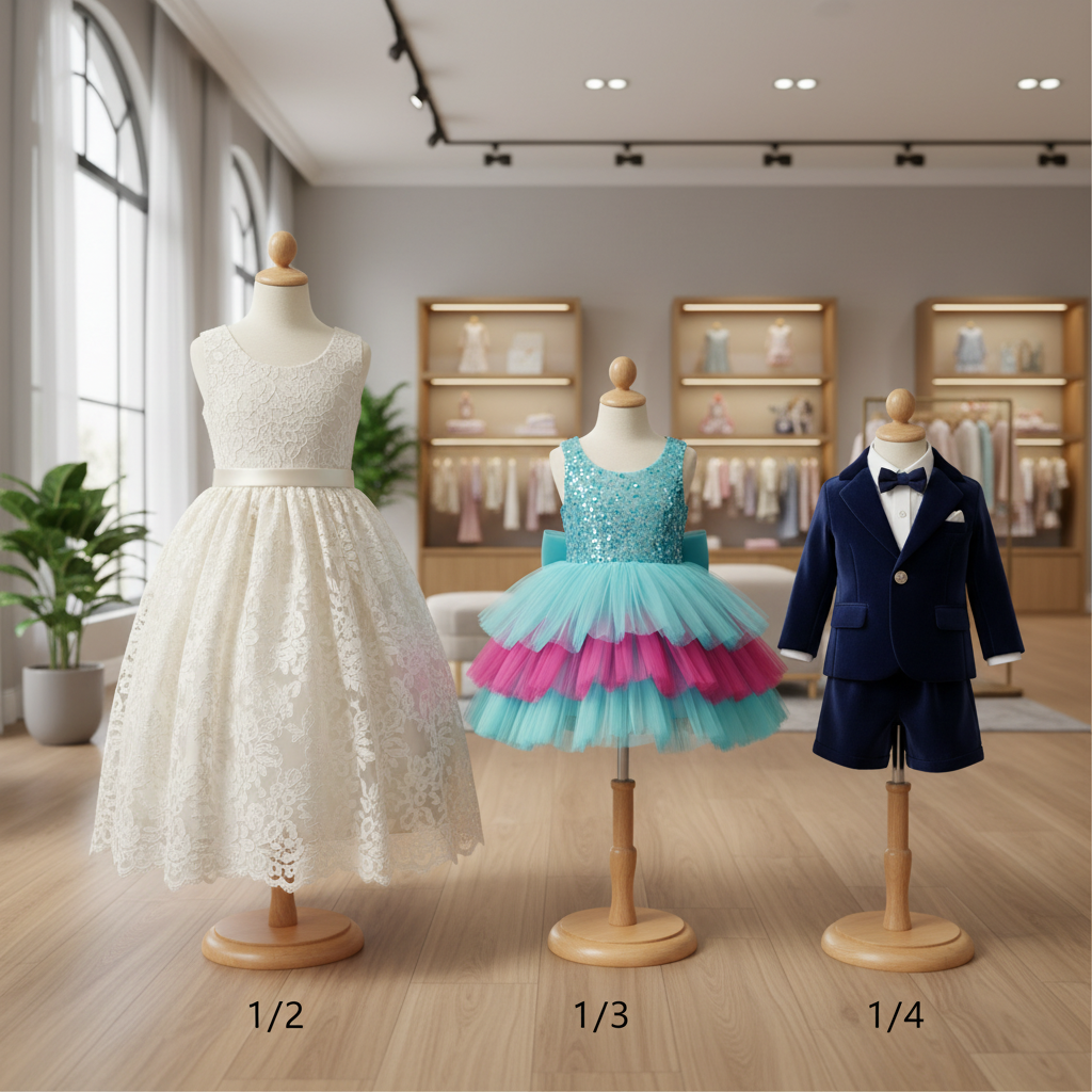 Premium Kids Fashion Showroom Display - Professional Dress Form Set