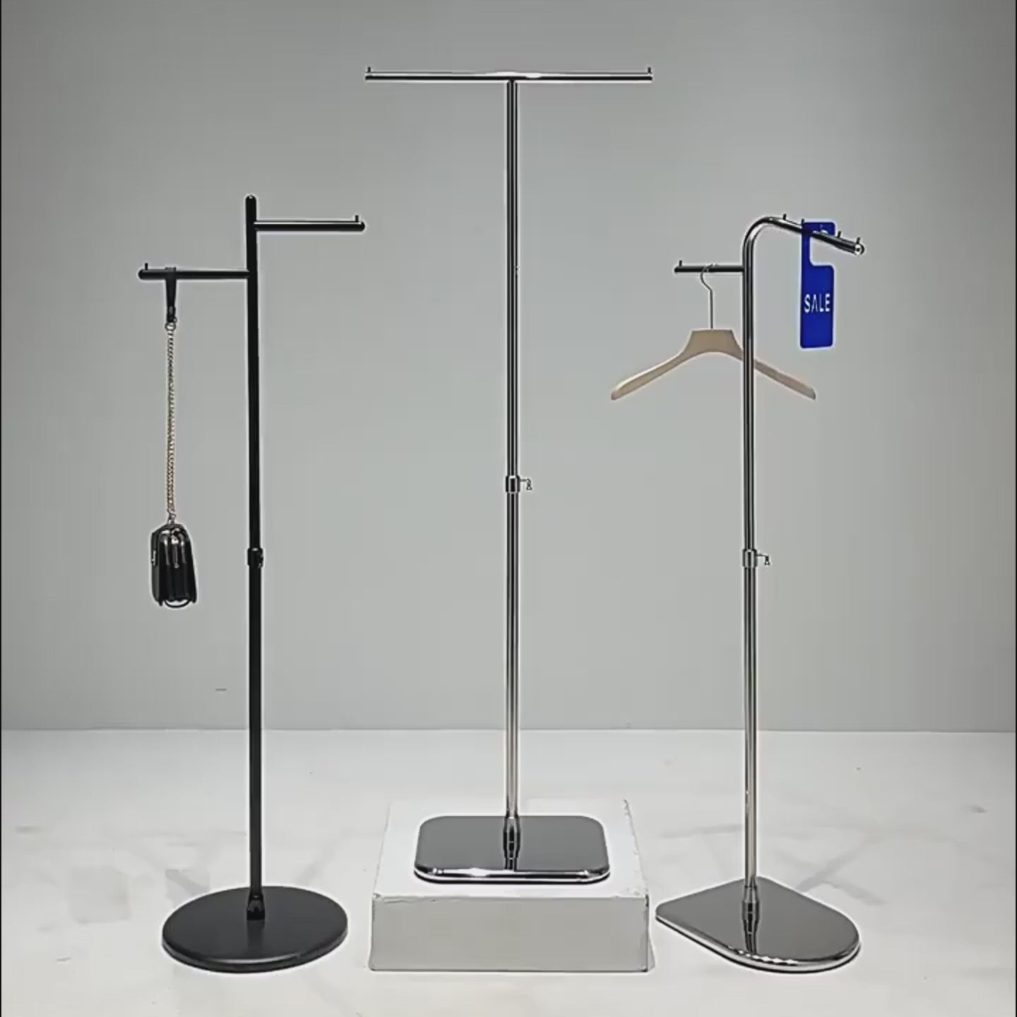 JELIMATE Adjustable Clothing Rack 43.3-70.8" | Stainless Steel Garment Stand for Boutique