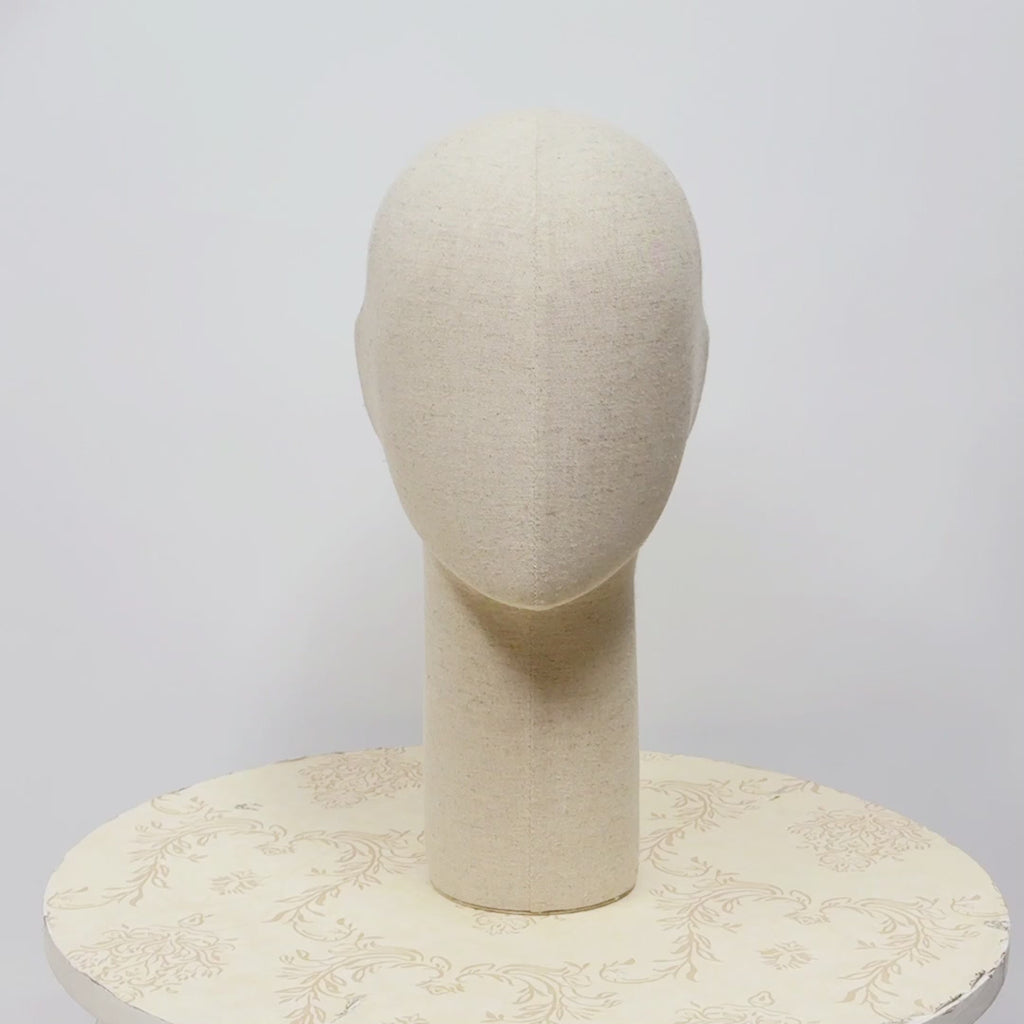 Jelimate Head Mannequin,Grey Linen Fabric Mannequin Head Dress Form,Hat Display Head Model Wig Display Stand,Headband Sunglasses Headphone Display Head Form