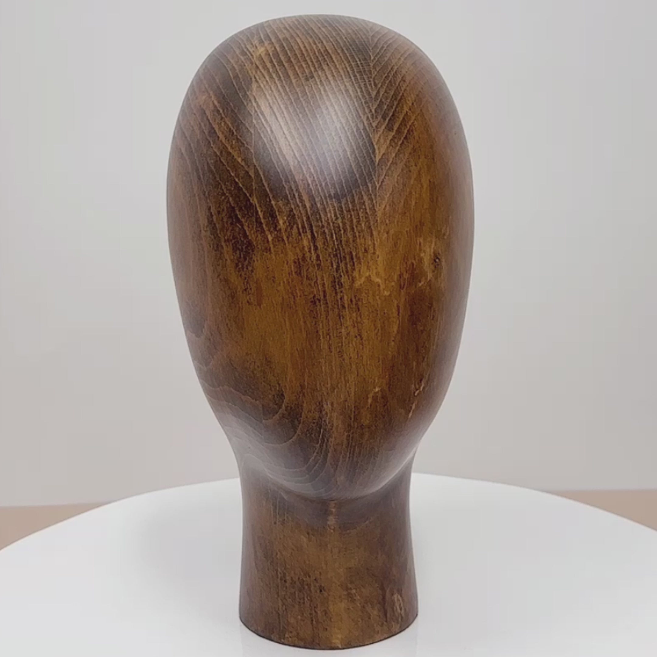 JELIMATE Beech Wooden Mannequin Head – Vintage Solid Wood Display Stand for Hats, Wigs & Accessories